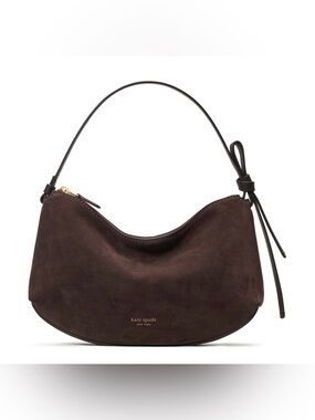 NWT Kate Spade New York Loop Suede Shoulder Bag, Hot Fudge